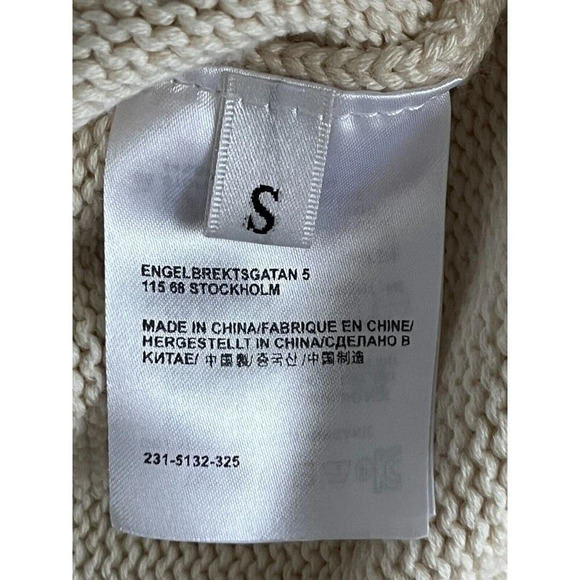 Toteme Sweater Merino Wool Organic Cotton Hoodie Knit Small Boxy Neutral Luxury - Picture 7 of 8